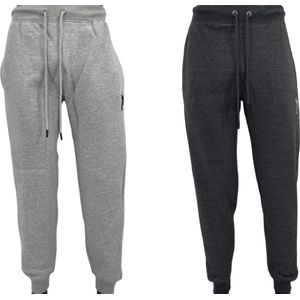 Hitman - 2-Pack - Joggingbroek Heren - Trainingsbroek Heren - Sportbroek Heren - Katoen - 1 x Licht Grijs en 1 x Donker Grijs - Maat S