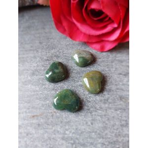 Zaksteen hart 18 x 15 mm Agaat Mos