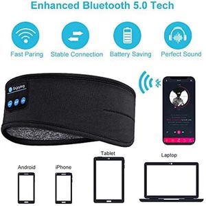bluetooth hoofdband - zwart - slapende band - music headband - music sleeping band - black