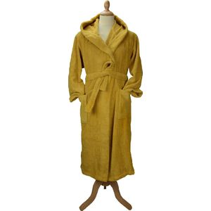 ARTG® Robezz - Badjas met Capuchon - 100% Katoen - Badstof - Donker Geel - Mustard - Maat XXL - (2XL)