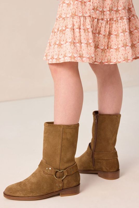 Sissy-Boy - Knielaarzen - Bruin - Suède - Hartjes Buckle