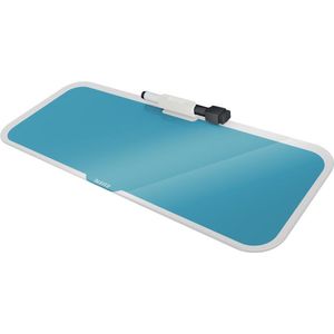 Leitz Cosy Glassboard Voor Bureau - Glazen Memobord Met Pennenhouder - Inclusief Minimarker Met Wisser - Sereen Blauw