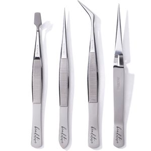 Professionele precisiepincet van roestvrij staal, knutselpincet voor sieraden en nagelkunst, 4-delig, zeer nauwkeurig sieradenplukgereedschap