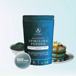 Aligma - Biologische Spirulina Poeder - 1000 gram - Voedingssupplement vol Essentiële Voedingsstoffen