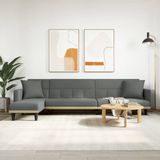 The Living Store Slaapbank - donkergrijs - L-vormig - 275x140x70 cm - multifunctioneel