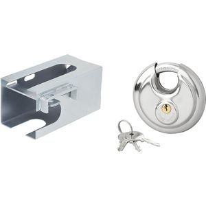 Proplus Aanhangwagen/aanhanger dissel slot - met 70mm discusslot - verzinkt staal