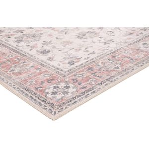 Vercai Rugs Fenix Collectie - Laagpolig Vloerkleed - Modern Tapijt met Vintage Ontwerp - Chenille - Roze - 80x150 cm