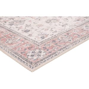 Vercai Rugs Fenix Collectie - Laagpolig Vloerkleed - Modern Tapijt met Vintage Ontwerp - Chenille - Roze - 80x150 cm