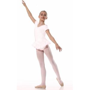 Danceries Balletpakje Laurasson Korte mouwen enkel rokje Wit Katoen - Maat 98-104