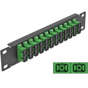 Delock - Patch Panel - 12 Ports - SC Duplex - Groen - Metaal - Zwart