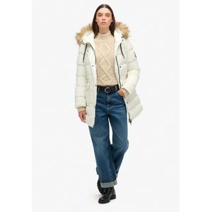 Superdry - Everest halflange pufferjas van imitatiebont - Dames - Gewatteerde jassen