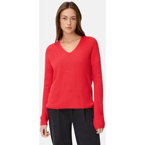 camel active Gebreide trui met V-hals - Maat womenswear-XXS - Vlamrood