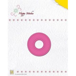 HSD005 Snijmal en borduurmal Nellie Snellen - Happy Stitches circle - mal cirkel om te borduren