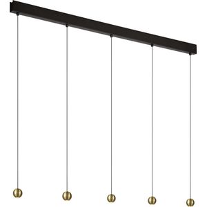 Atmooz - Hanglamp Balls 5 - Goud - Geintegreerde Led - Woonkamer / Slaapkamer / Eetkamer - Plafondlamp - Hoogte : 140cm - Metaal
