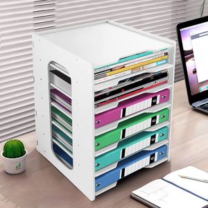 Bureau-organizer, 7 opbergvakken, ladebox, A4-papierhouder, documenthouder, schrijfplank, bureau voor kantoor, thuis, school