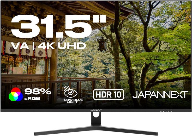JAPANNEXT - JN-V315UHDR - Monitor - 31.5 inch - VA 4K UHD - HDR-technologie - Verstelbare kanteling - Ingebouwde luidsprekers