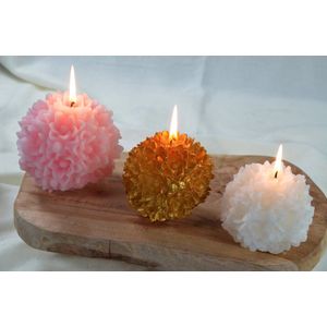 Moederdag Special 2024: Candles by Milanne - Set van 3 stuks grote exclusieve SNEEUWVLOK kaarsen in Roze, Wit en Goud - Prachtig cadeau voor de feestdagen - BEKIJK VIDEO