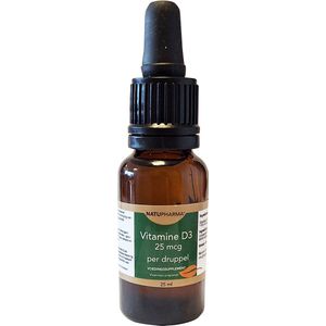 Natupharma D3 25 mcg druppels - in olijfolie - geschikt voor vegetariërs - 20ml