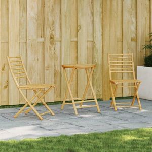 vidaXL 3-delige Bistroset bamboe - Bistroset - Bistrosets - Loungeset - Tuinset
