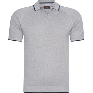 Cappuccino Italia - Heren Polo SS Tipped Tricot Polo - Grijs - Maat XL