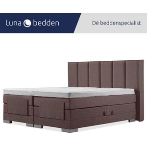 Luna Bedden - Boxspring Nova - 160x210 Elektrisch Bruin 6 balken