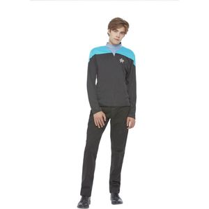 Smiffy's - Star Trek Kostuum - Star Trek Voyage Wetenschapper Man - Blauw, Zwart - Small - Carnavalskleding - Verkleedkleding