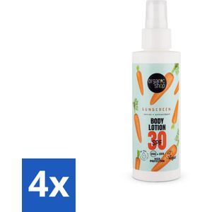 Organic Shop - Zonnebrandcrème SPF 30 - Bescherming tegen de Zon - 150 ml - Voordeelverpakking - 4 stuks