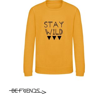 Be Friends Sweater - Stay wild - Kinderen - Mosterd geel - Maat 1-2 jaar