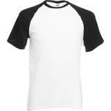 Shortsleeve Baseball T-shirt (Wit / Zwart) M