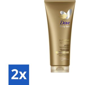 2 x Dove Body Love Zelfbruinende Bodylotion - Summer Revived - Medium-Dark - 200 ml - Zelfbruinende Bodylotion - Zomerse Gloed - Gehydrateerde Huid - Stralende Huid - Gevoelige Huid
