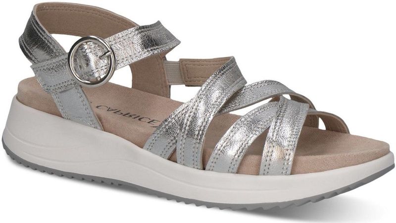 Caprice - 9-28705-44 - Sandaal - Zwart - G-breedte, Schachthoogte 6 cm, Klittenbandsluiting