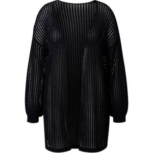 Angel of Style Angel of Style - Dames - Gebreid vest boxy pasvorm - Zwart - Maat 58+