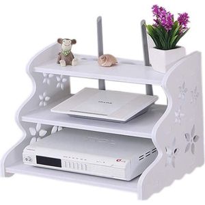 Zwevende tv-plank, 3-laags wandmontage, wifi-routerstandaard, set-top box, streaming media-uitrustingskoffer