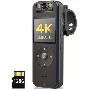 Bovista Spy Camera - Bodycam - Politie - Chest Camera - Spy Cam - Verborgen Camera - Spionage Camera - Action Camera - HD + 128GB