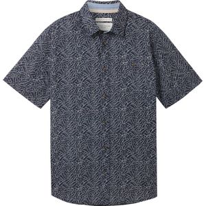 TOM TAILOR printed cotton linen shirt Heren Overhemd - Maat L