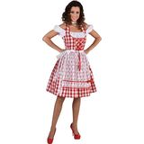 Magic By Freddy's - Boeren Tirol & Oktoberfest Kostuum - Bertha Bierstube Oktoberfest - Vrouw - Rood, Wit / Beige - Extra Small - Bierfeest - Verkleedkleding