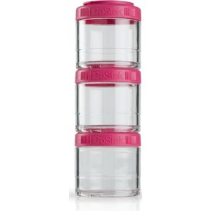 BLENDERBOTTLE - GoStak ROZE (3 x 100ml) - Handige container om je supplementen, wat groente of snacks in te bewaren en gemakkelijk en veilig in je tas, sporttas of rugzak te toen.