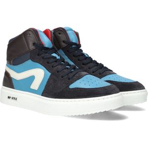 Hip H1665 Hoge sneakers - Leren Sneaker - Jongens - Blauw - Maat 39