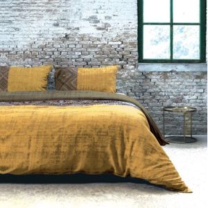 Refined Bedding Polykatoen - Dekbedovertrek - Avenue Yellow - 2-Persoons 200x200/220 - Inclusief 2 kussenslopen