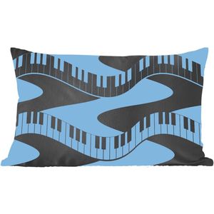 Sierkussens - Kussentjes Woonkamer - 60x40 cm - Patronen - Piano - Blauw - Jaren 20