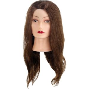 Equivera Oefenhoofd Kappershoofd - Oefenpop Kapper - Oefenhoofd Echt Haar - Human Hair - Oefenhoofd