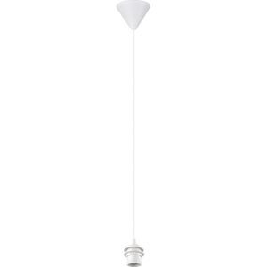 LED Hanglamp - Hangverlichting - E27 Fitting - 1-lichts - Rond - Wit - Kunststof