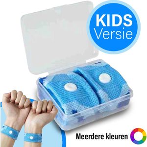Solco KIDS - 2 Stuks - Camouflage blauw - Anti Misselijkheid Bandjes Voor Kinderen - 3 Verschillende Kleuren