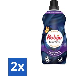Robijn – Vloeibaar Wasmiddel – Klein & Krachtig Black Velvet – 1,19 L - Voordeelverpakking - 2 stuks