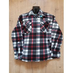 Houthakkers vest - Houthakkersvest - Blouse - Teddy - Ritssluiting - Rits - Maat XXL - Zwart - Rood - Wit - Flanel - Thermo - Vest