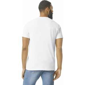 T-shirt Heren M Gildan Ronde hals Korte mouw White 60% Katoen, 40% Polyester