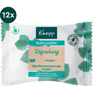 Kneipp badbruistablet - Refreshing - Mint en eucalyptus - Grootverpakking - Voordeelverpakking - 12 x 80 gr