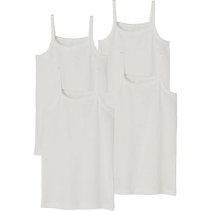 Set van 4 - Onderhemdjes - Wit - Jersey van Zuiver Katoen