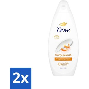 2 x Dove Fruity Nourish - Douchegel - Sulfaatvrij - 250 ml - Douchegel - Dove - Fruity Nourish - Hydraterend - Voedend