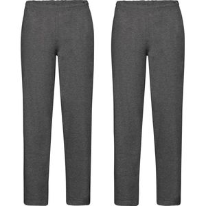 2-Pack - Fruit of the Loom Joggingbroek - (met rechte Pijp) - Donker Grijs - Maat M